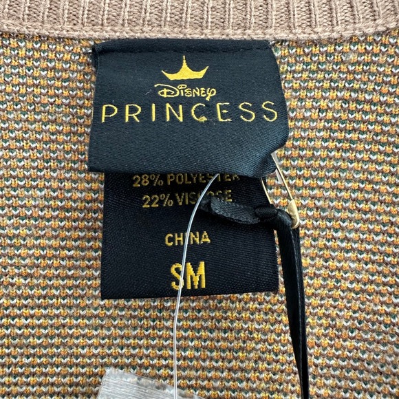 Disney BoxLunch Pocahontas Sunflower Patterned Cardigan Womens Small Brown - Picture 3 of 8